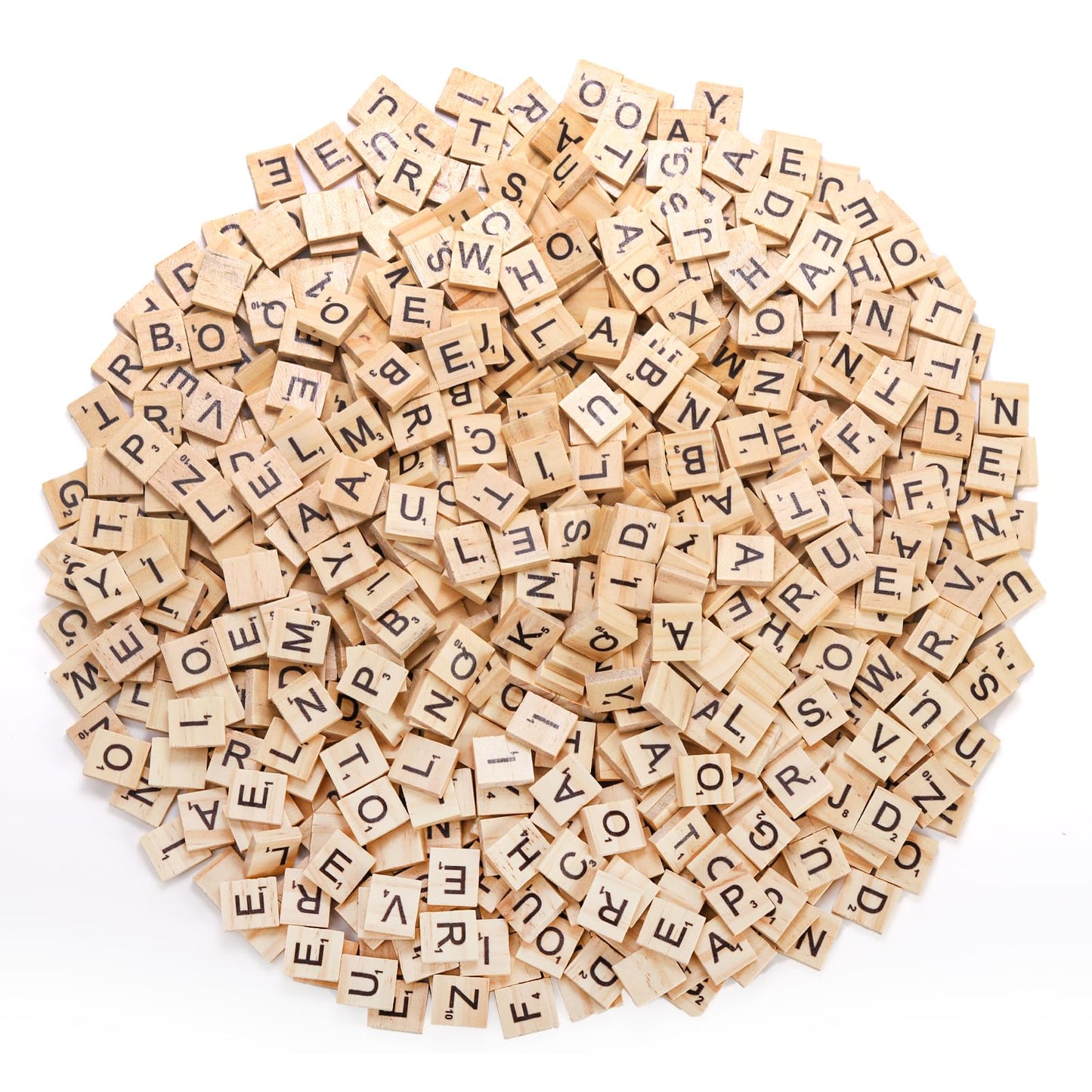 Coloch 1000PCS Wood Letter Tiles A-Z Capital Letters for Crafts, Pendants, Spelling, Gift Decoration, Making Alphabet Coasters and Crossword Game, 10