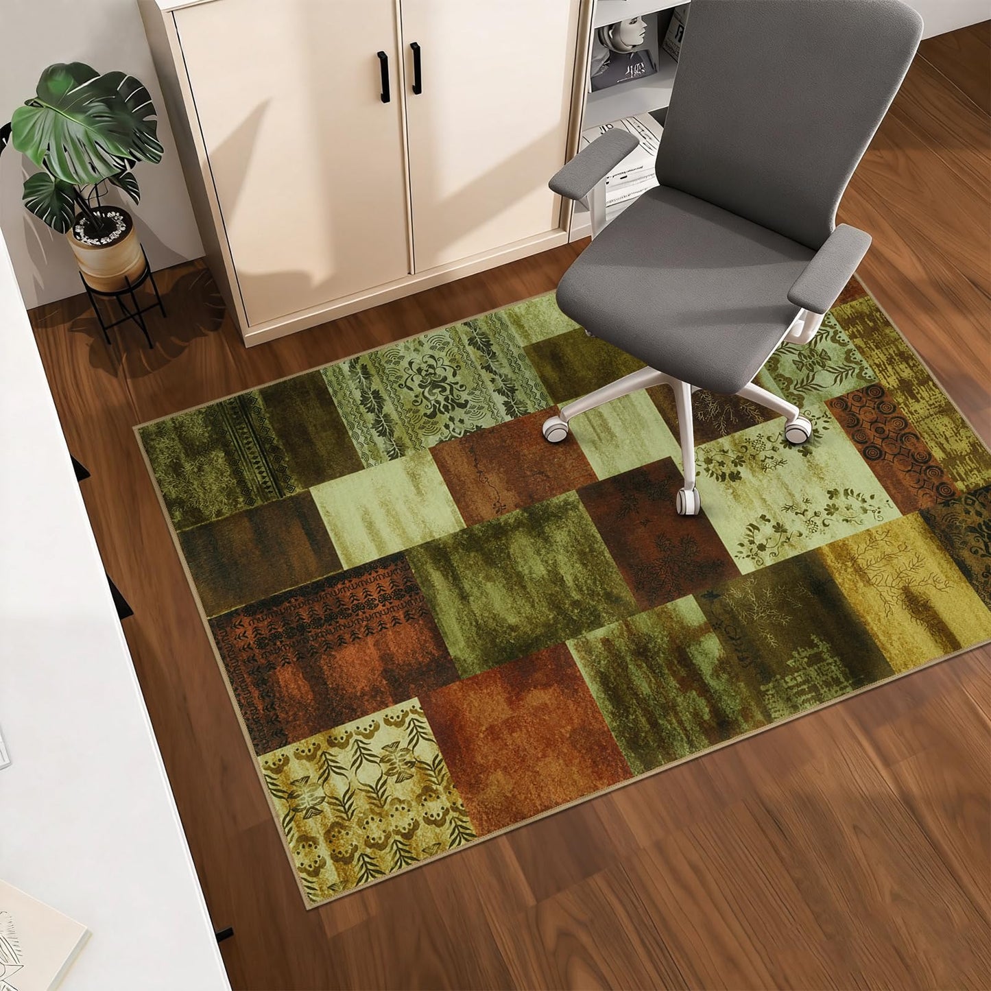 Homcomodar Office Chair Mat for Hardwood Floor 90x120cm Floor Mat Taupe
