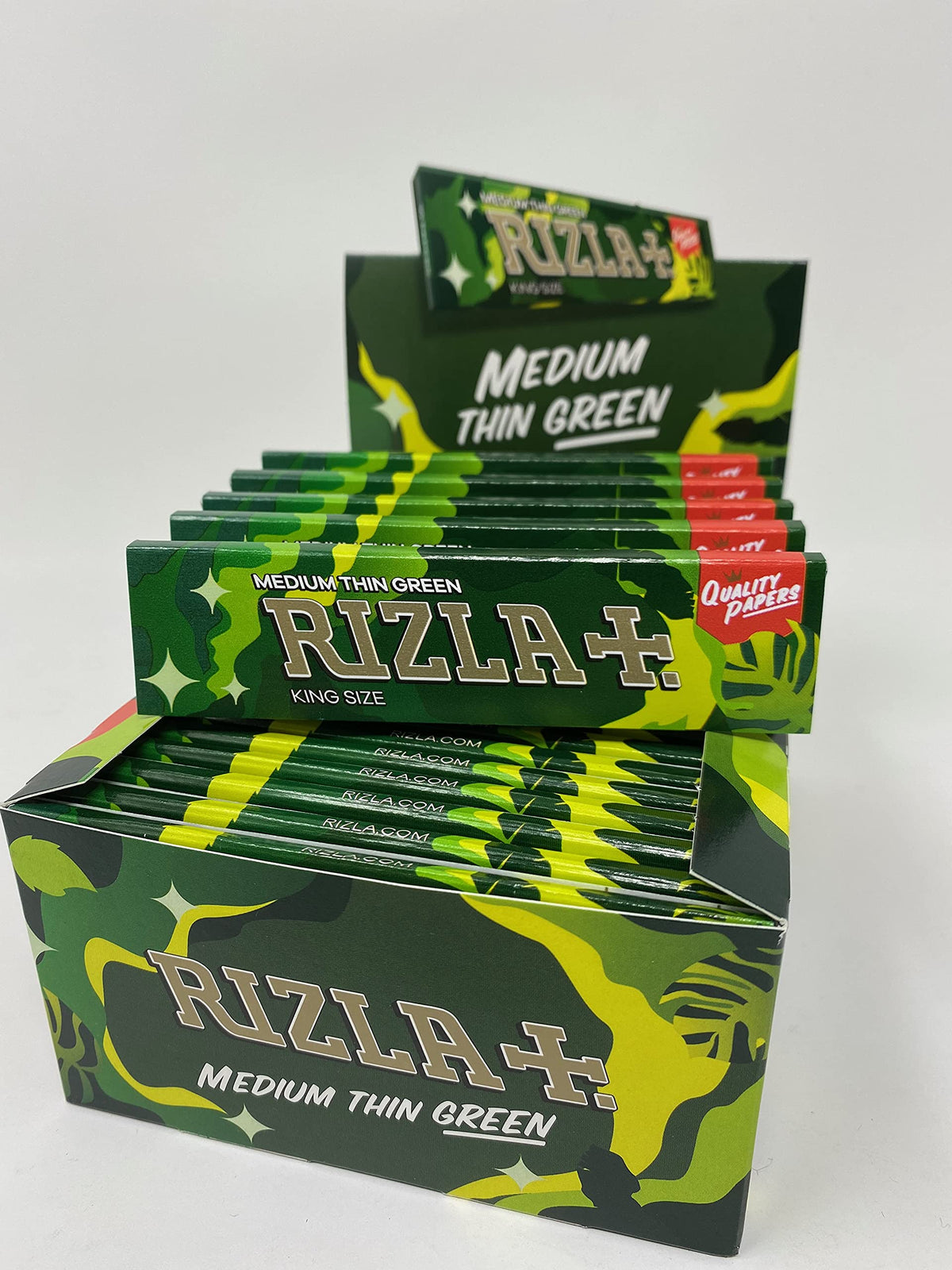 Rizla King Size Camouflage Rolling Paper Full Box Of 50 Booklets (Green)