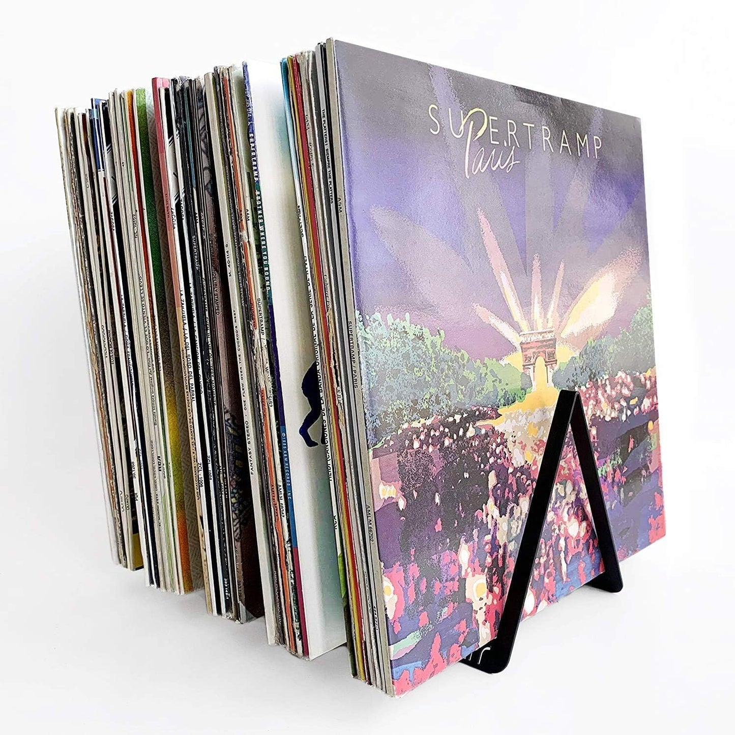 etterr Display Stand, Shelf and Storage for 50 Vinyl Discs (Black)