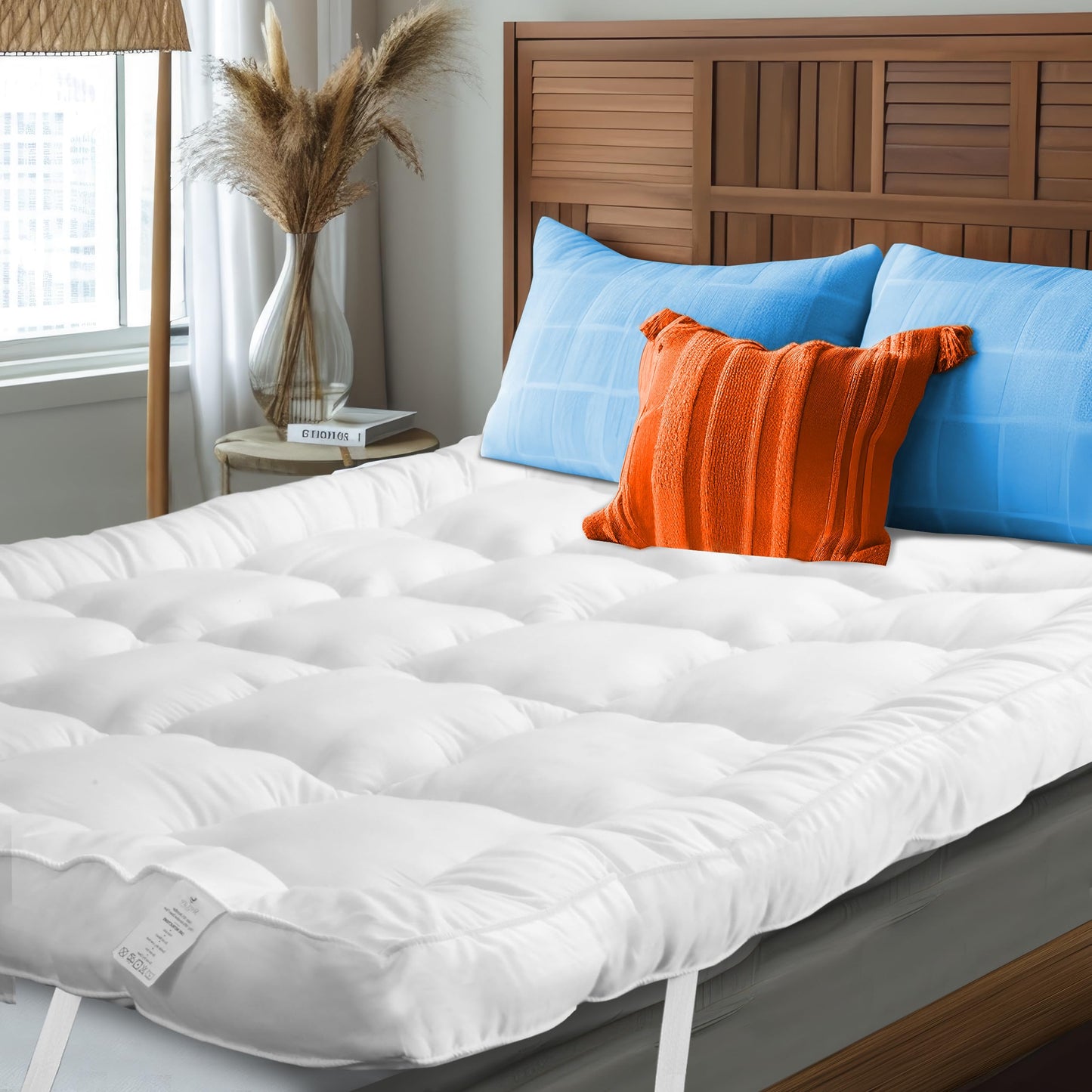 SleepCare Thick Mattress Topper Double Bed, Premium Quality Breathable Double Mattress Topper, Quilted and Fluffy Mattress Topper Double Size Bed with