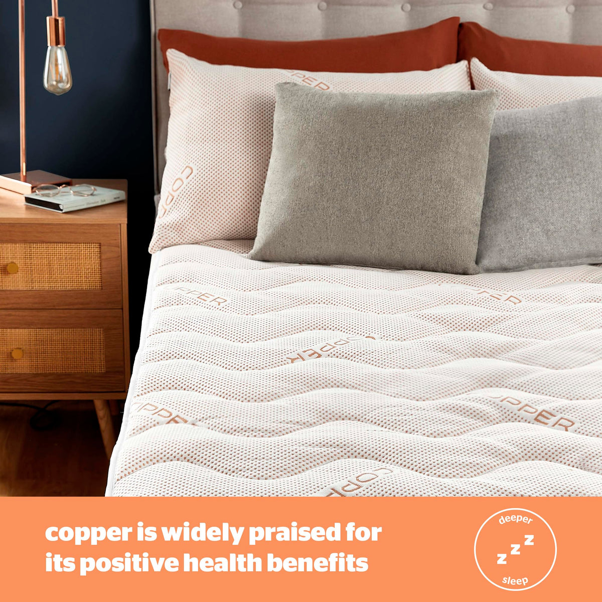 Silentnight Wellbeing Copper Super King Mattress Topper  Benefiting from The Natural Anti-Allergy, Cooling and Anti-Bacterial Properties of Copper