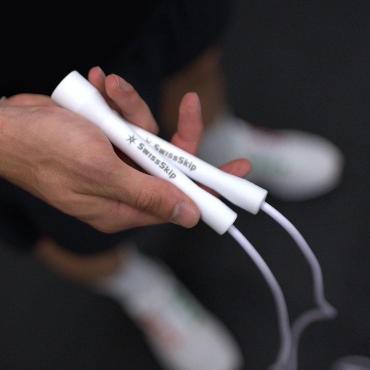 SwissSkip SwissSkip Jump Rope by Dayan Kolev, Xelerate- 5mm PVC Jump Rope, Ideal Rope for Beginners and Advanced Athlets (White)