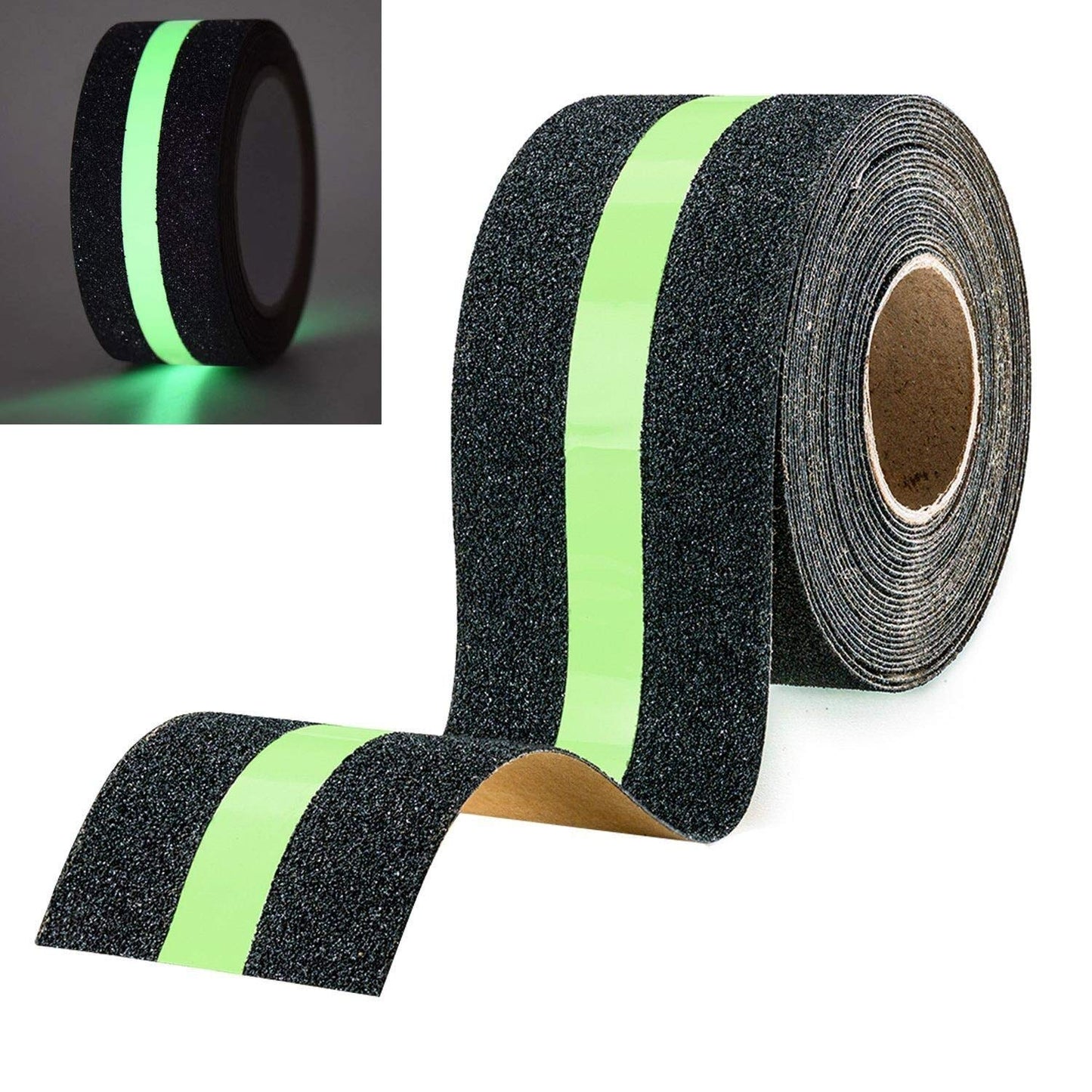 Hyber&Cara Anti Slip Grip Tape Glowing in Dark, Non Slip Adhesive Stair Treads, High Traction Safety Tape for Stairs Steps Decking Indoor & Outdoor,