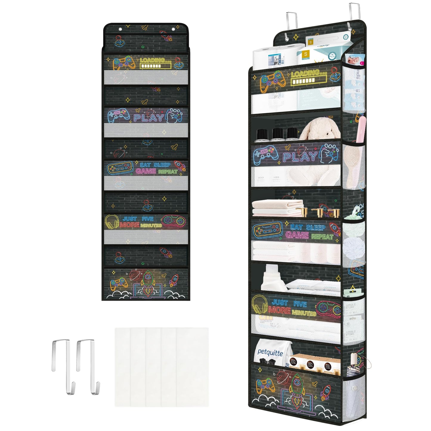 Clastyle 5-Shelf Game Over the Door Storage Back of Door Storage