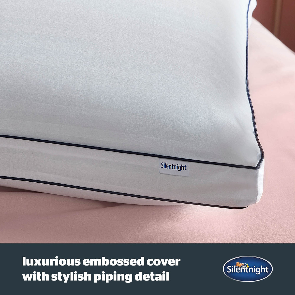 Silentnight Hotel Collection Luxury Pillows 2 Pack - Soft Touch Hotel Quality Bed Pillows for Back and Side Sleepers with Box Design Offering Extra