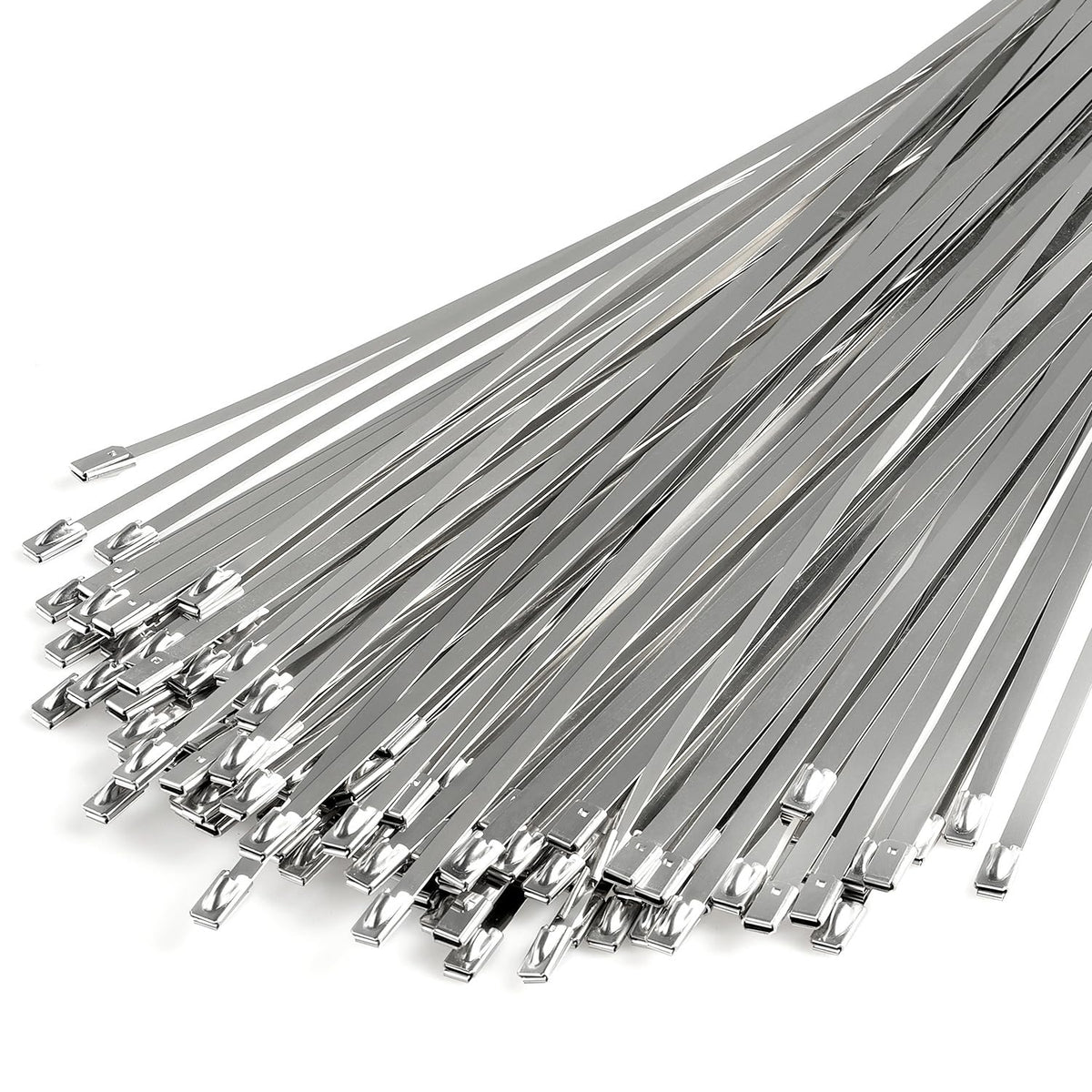 100pcs Chain Link Fence Ties, 11.8 Inch 304 Stainless Steel Self-Locking Metal Ties, Widely Used for Fixed Fences, Wire Fence Rolls, Exhaust Pipes,