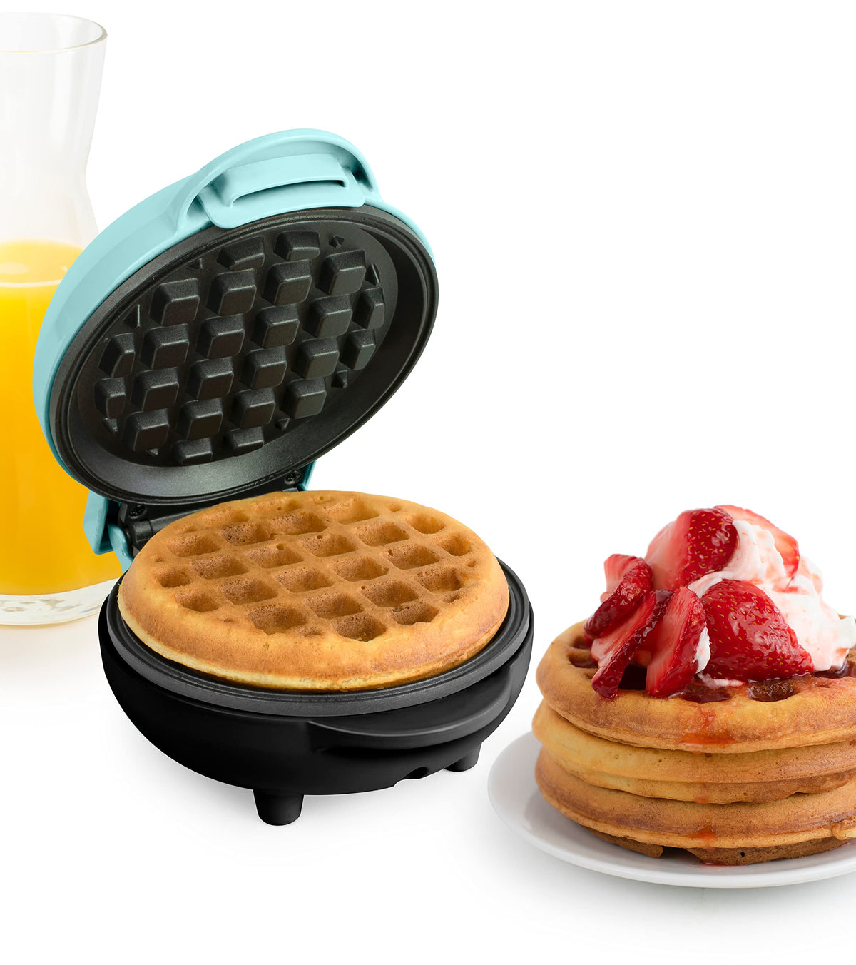 Nostalgia MyMini Personal Electric Waffle Maker, 25mm Cooking Surface, Waffle Iron for Hash Browns, French Toast, Grilled Cheese, Quesadilla,