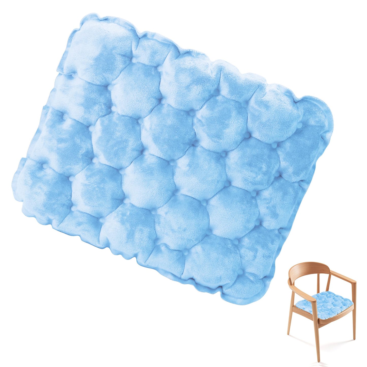 EULANT Velvet Inflatable Camping Seat Cushion, Ultralight & Soft Air Indoor Sitting Mat Pad to Sit on for Flight Travel Concerts Grandstands Floor