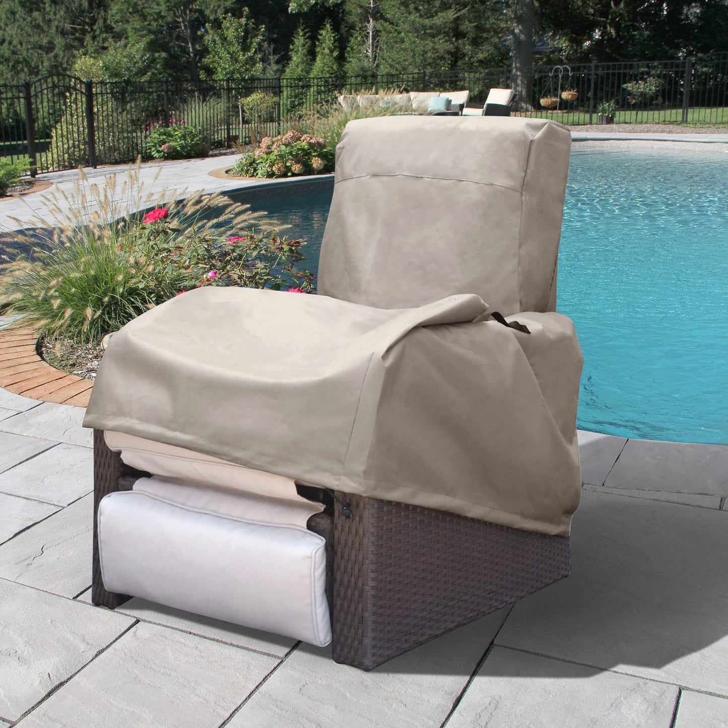ART TO REAL Garden Chair Covers Waterproof,Outdoor Garden Furniture Covers with Adjustable Hem Cord,Air Vent Windproof Anti-UV Material Patio Chair