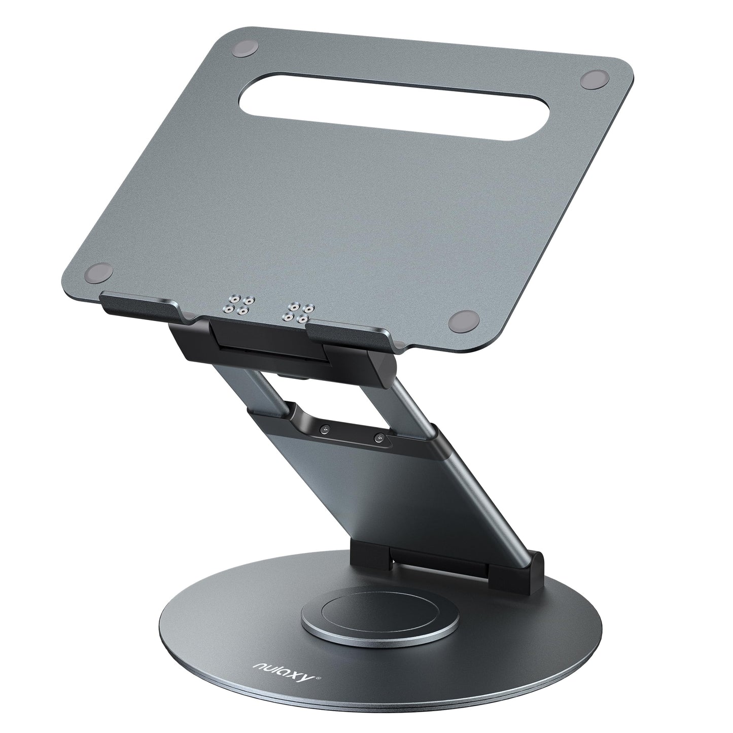 Nulaxy Telescopic 360 Rotating Laptop Stand for Desk Adjustable Height Swivel Pull Out Design Laptop Riser Holder Computer Stand Compatible with All