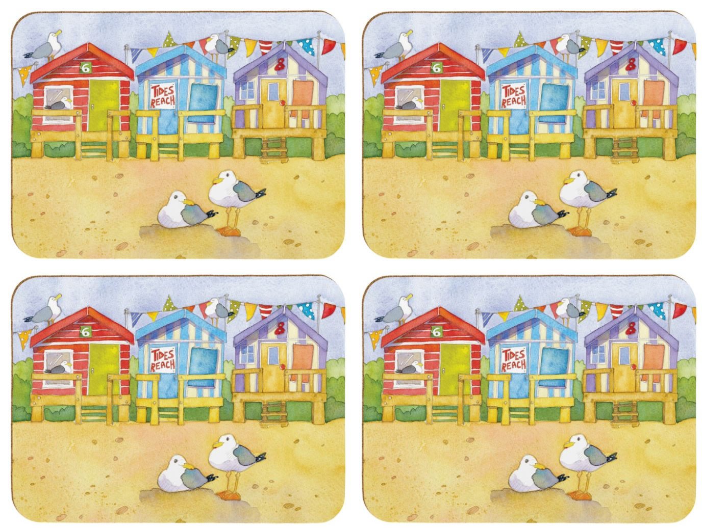 Emma Ball - "A Day at the Seaside" Placemats - Set of 4
