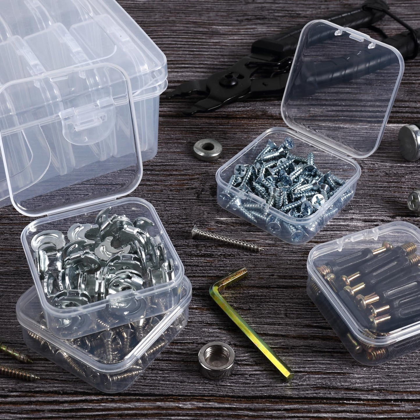 Bead Storage Box, Small Storage Box with Lid, Transparent Bead Organiser