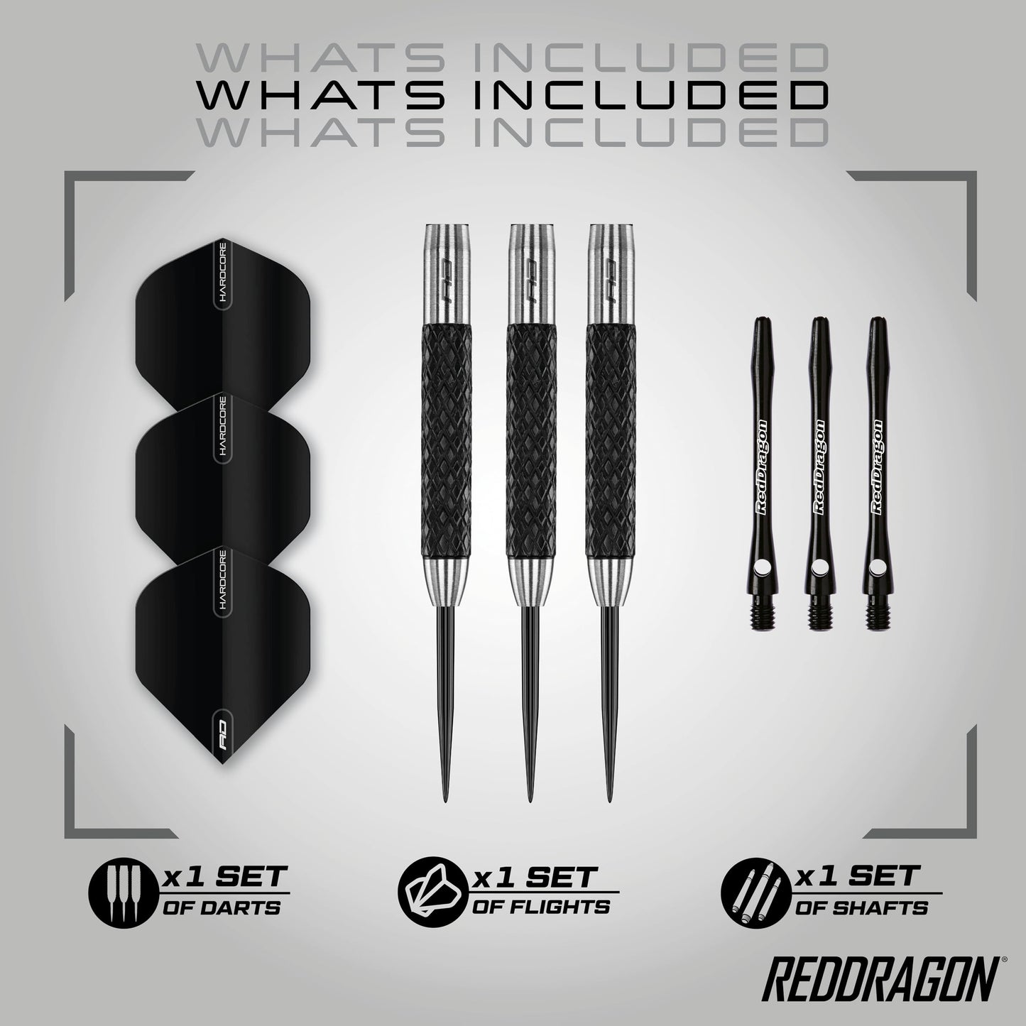 RED DRAGON Rat 1: 26g Tungsten Darts Set with Flights and Stems