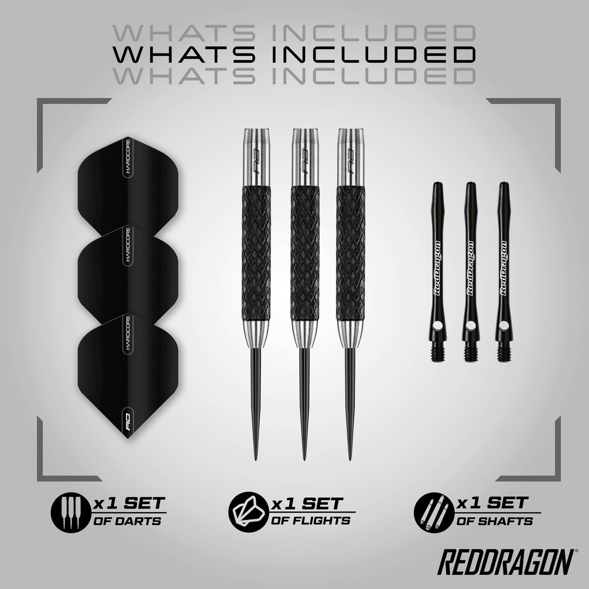 RED DRAGON Rat 1: 28g Tungsten Darts Set with Flights and Stems