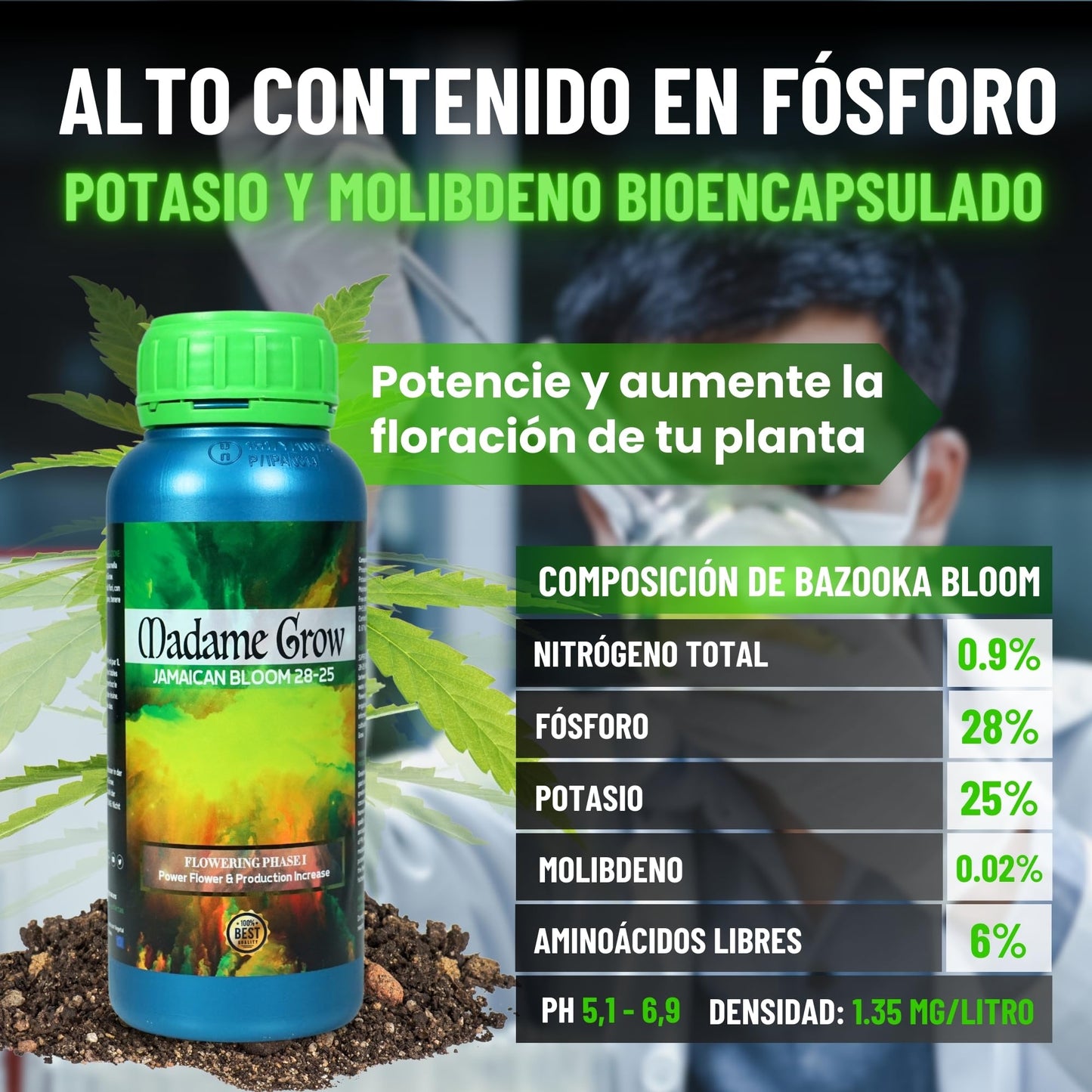 MADAME GROW - Organic Fertilizer - Flowering Fertilizer - FLORAISON - JAMAICAN BLOOM - (500mL)