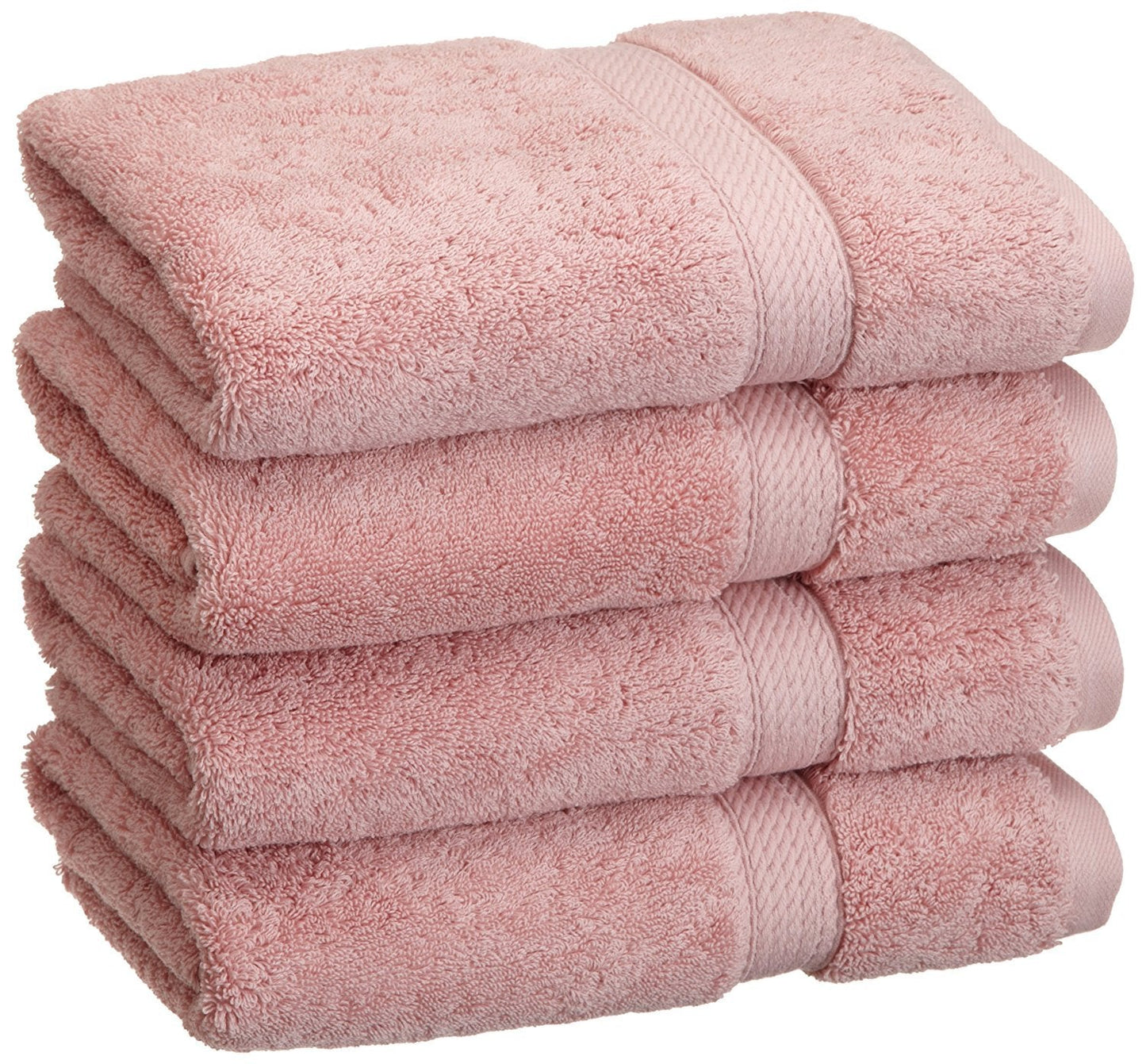Superior 900 Gram 100% Premium Long-Staple Combed Cotton 4-Piece Hand Towel Set, Tea Rose