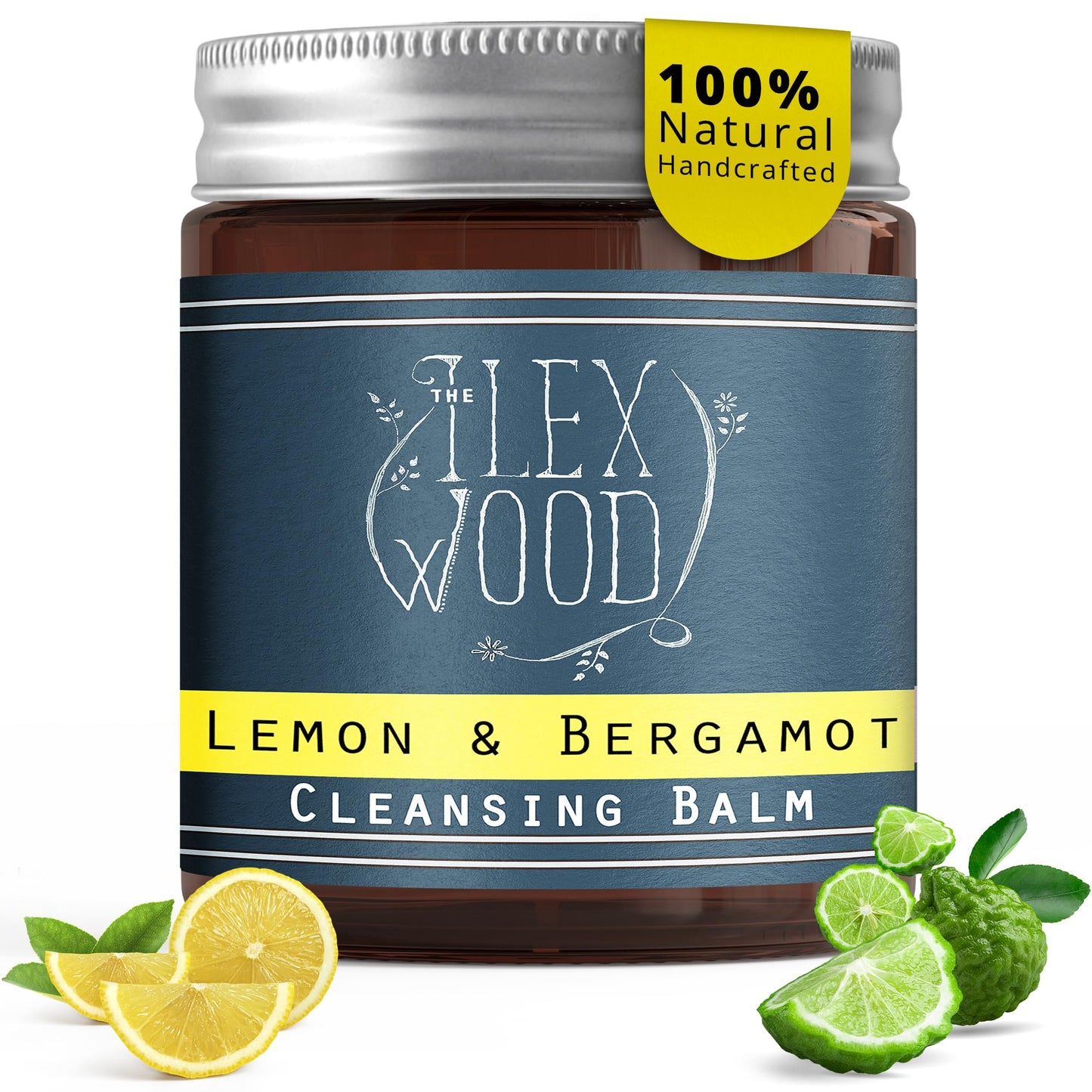 The Ilex Wood - Lemon and Bergamot Cleansing Balm - Face Care Cleansing, Moisturising and Make up Remover. 100% Natural, Vegan, Cruelty Free, Plastic