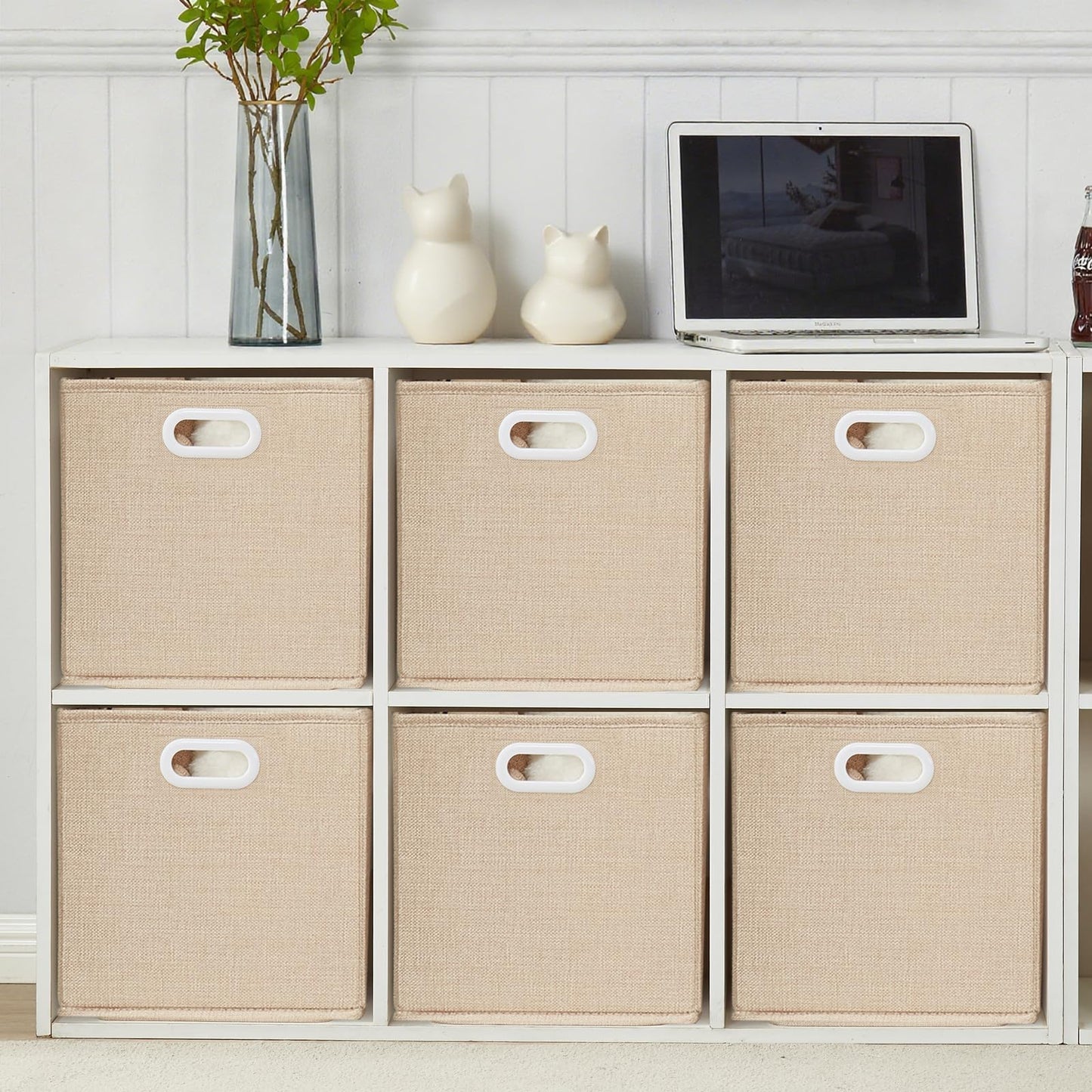 Mangata Cube Storage Boxes 30x30x30cm, Light Khaki, 3Pcs