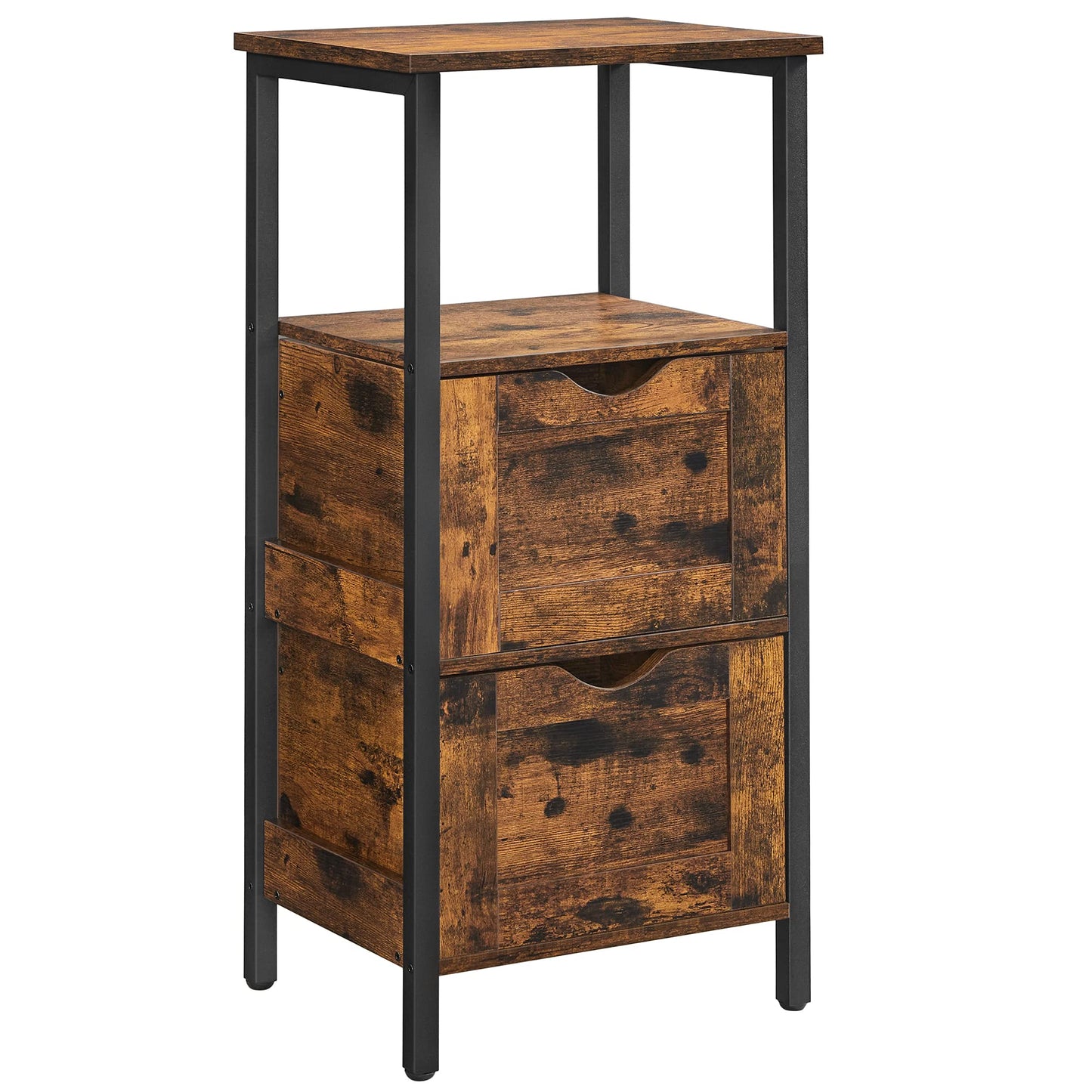 VASAGLE Bathroom Floor Cabinet,Bathroom Storage Cabinet, Rustic Brown and Black BBK151B01