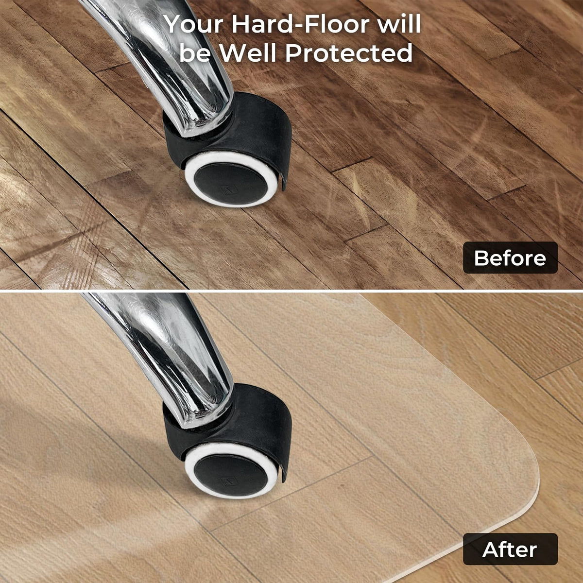 Chair Mat for Hard Wood Floors - Heavy Duty Floor Protector - Easy Clean (47''59'')