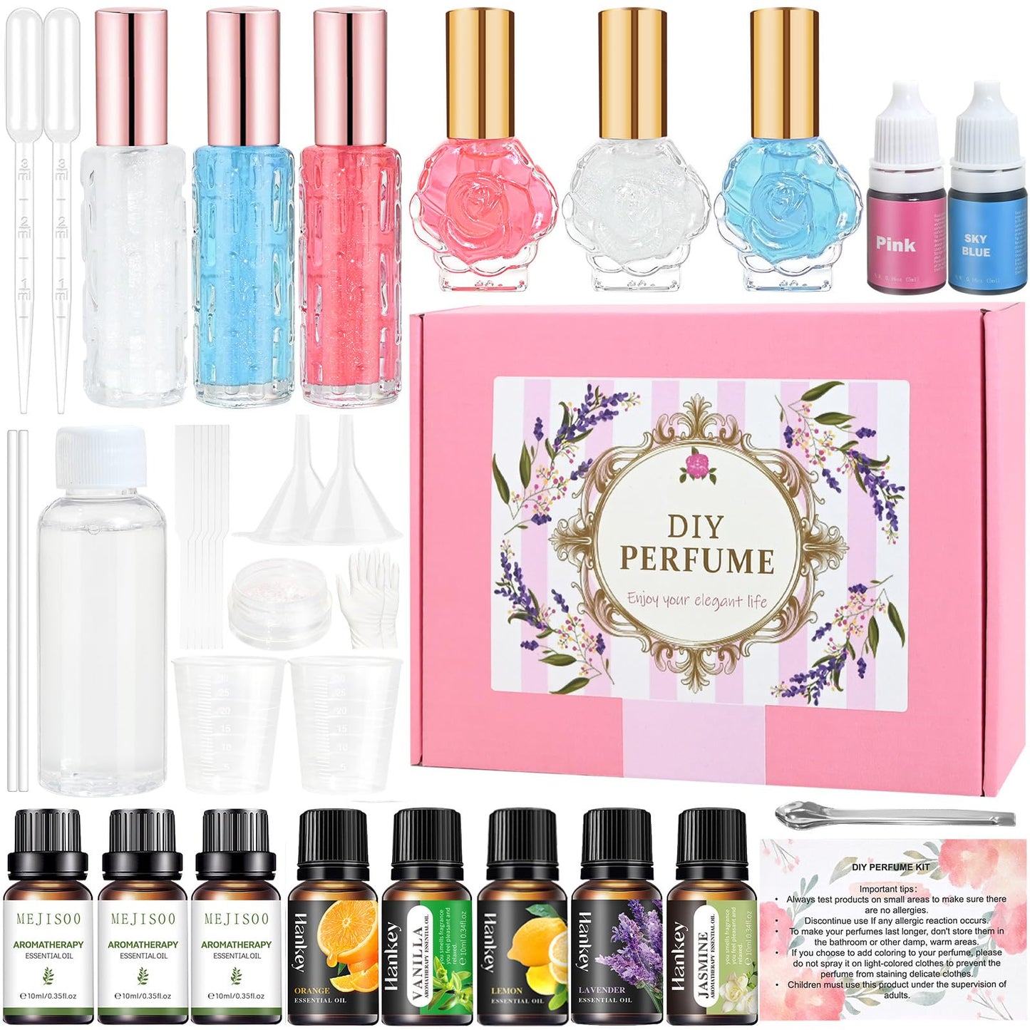 Perfume Making Kit, Vezerd 37 St?ck DIY Perfume Making Kits for Women, Make Your Own Scent with Essential Oil, Bottle, Fragrance Set, Fragrance