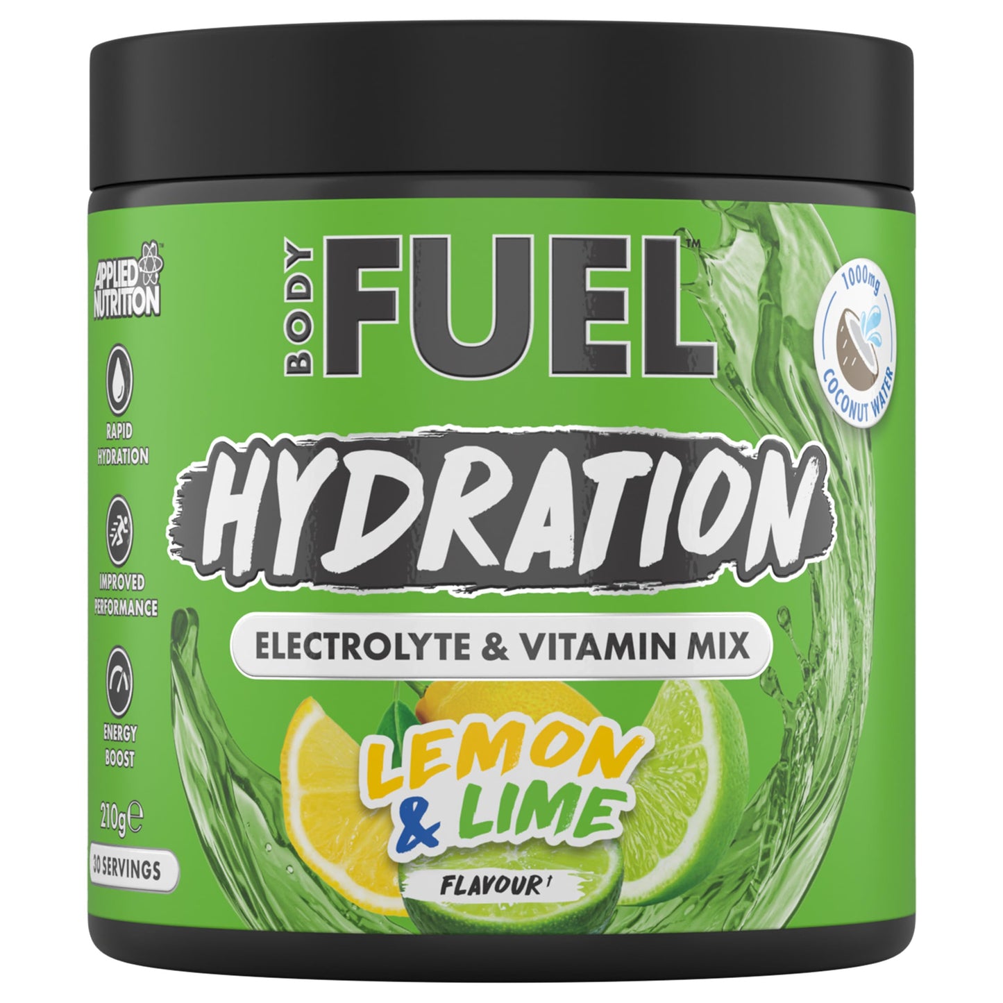 BodyFuel Hydration Electrolyte & Vitamin Powder - Natural Energy & Reduces Tiredness & Optimise Hydration (210g - 30 Servings)(Lemon & Lime)