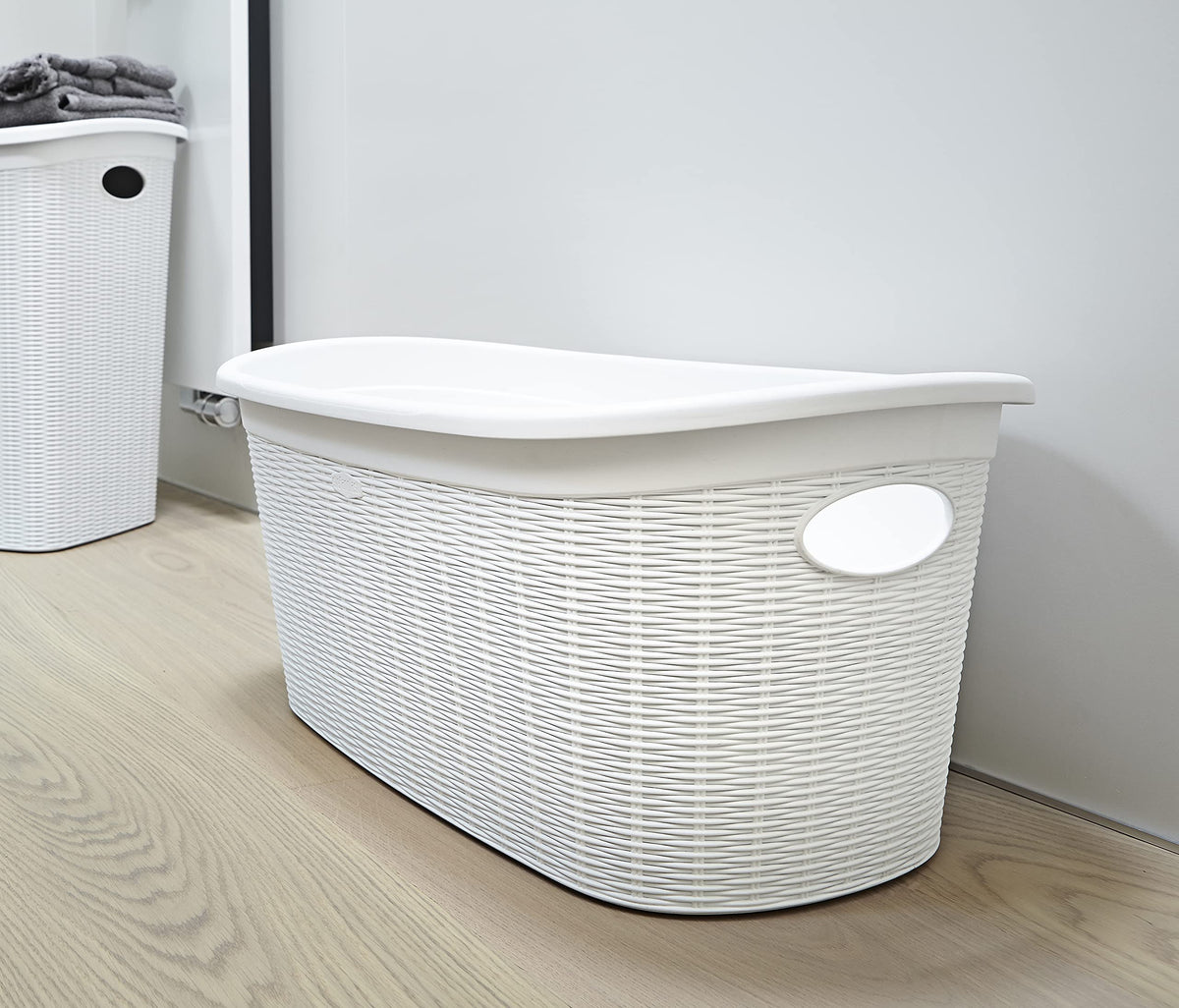 Stefanplast Elegance Basket, Plastic, white, 38 x 58 x 28 cm