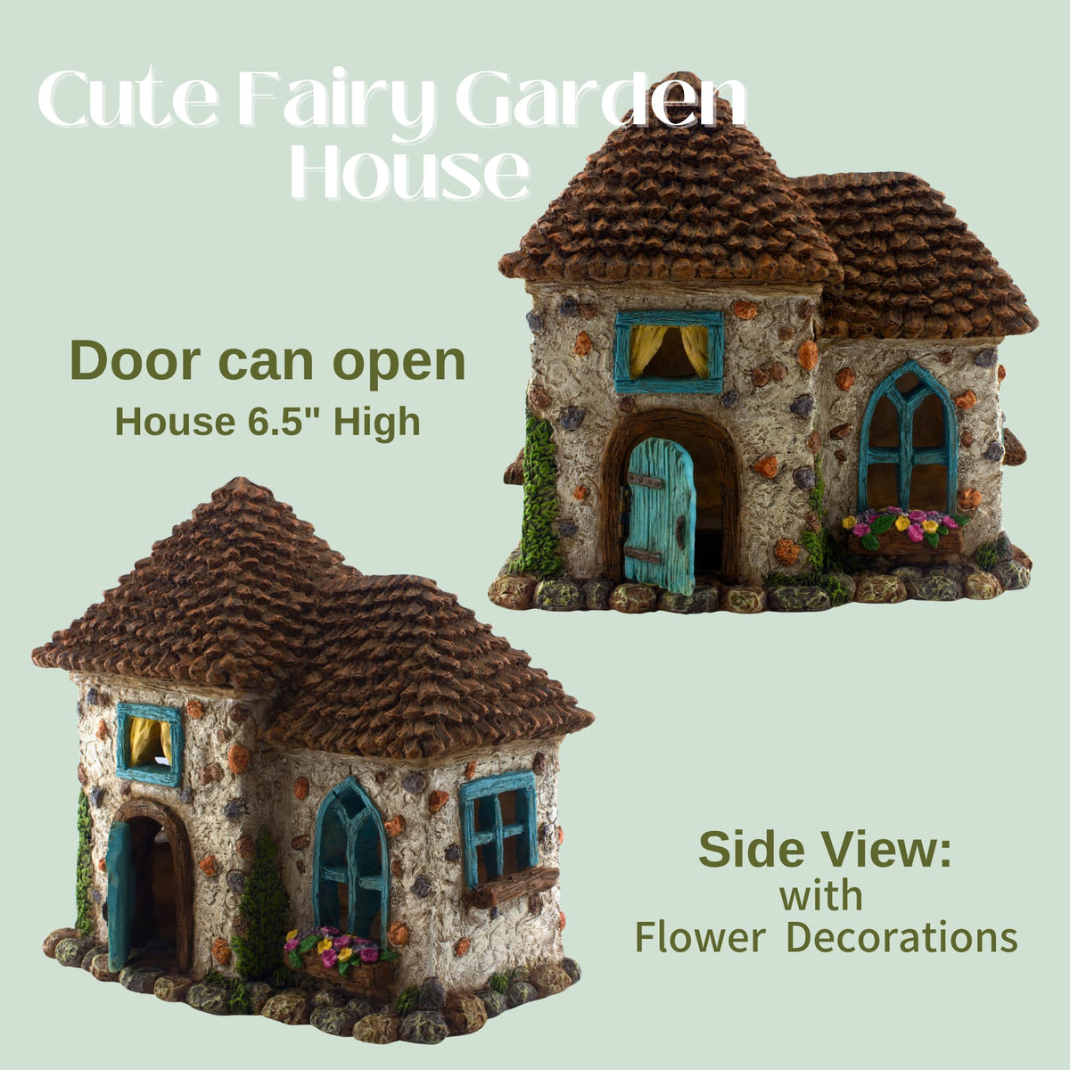 PRETMANNS Fairy Garden House Kit ? Complete with Accessories for an Outdoor Miniature Garden, Figurines with a Frog and Snail Sign - House 6.5? High