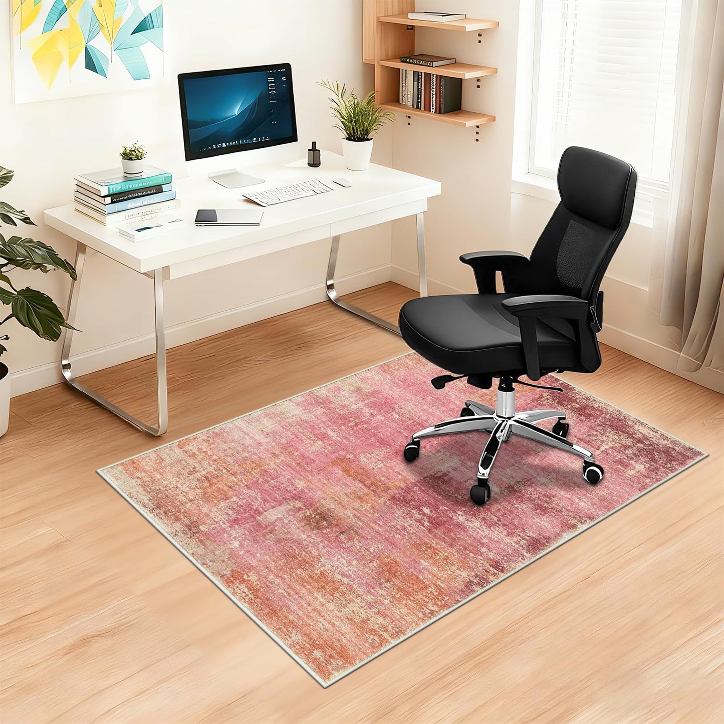 Capslpad Office Chair Mats for Hardwood Floor 90x120cm Non-Slip Modern Abstract Home Multi Purpose Chair Mat Low Pile Floor Protectors Computer Chair