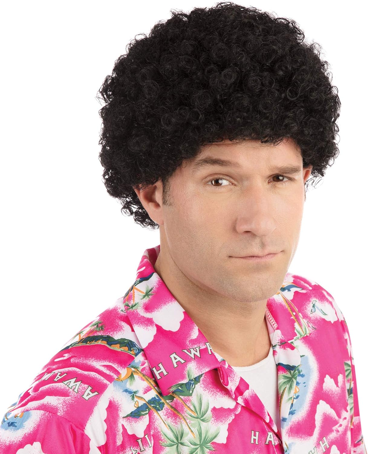 Realistic Black Short Curly Afro Wig for Men,New but open scruffy box
