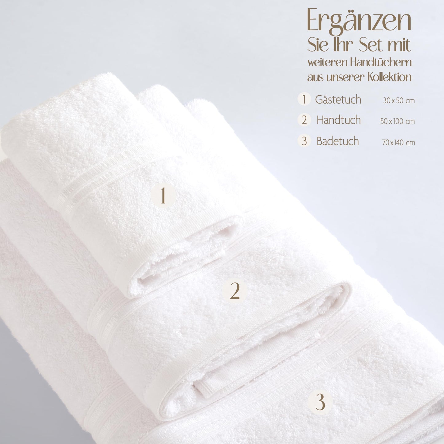 Hammetex Guest towels 5-piece Set 30x50cm, 100% Cotton Terry Cloth