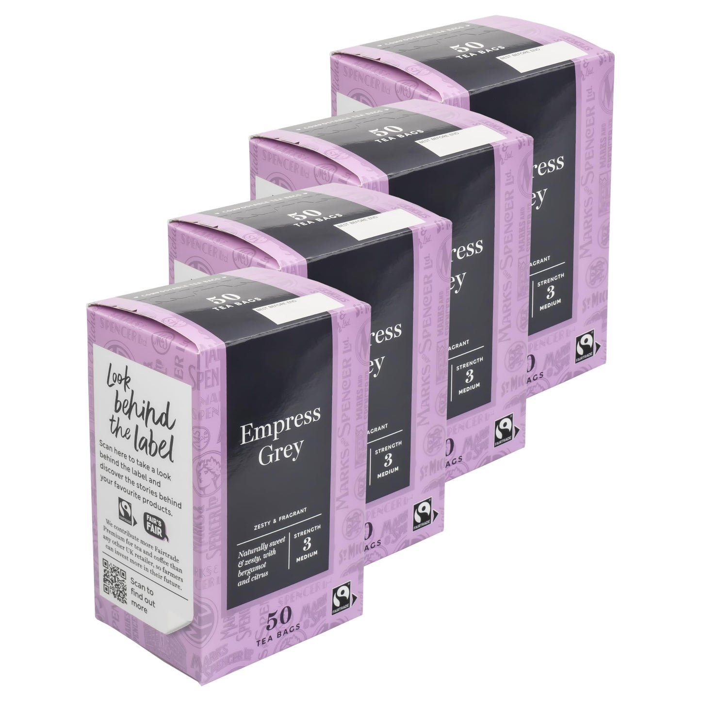200 x Traditional Empress Grey Teabags, 200 Bags (4 x 50pk), Strength 3, Zesty & Fragrant with Bergamot & Citrus