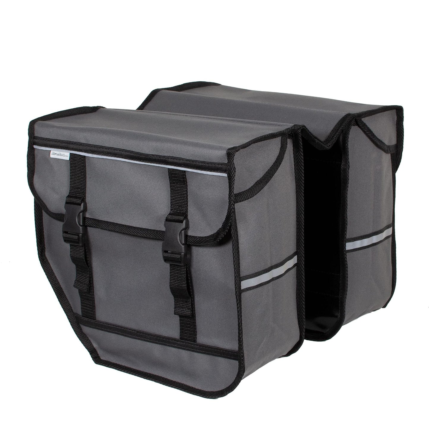 BikyBag Model M - Bicycle Double Panniers - Bike Bicycle Cycle Bag for Rear Rack (Grey)