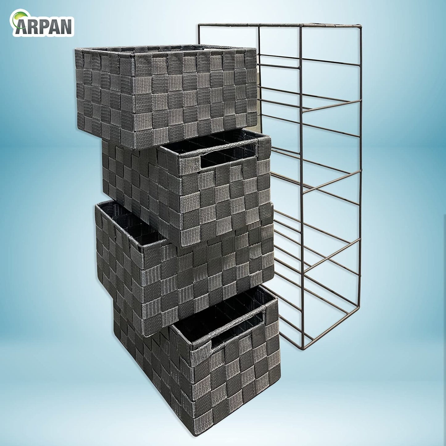 Arpan Grey 4 Drawer Storage Cabinet Unit Ideal for Home Office Bedroom Kitchen Bathroom