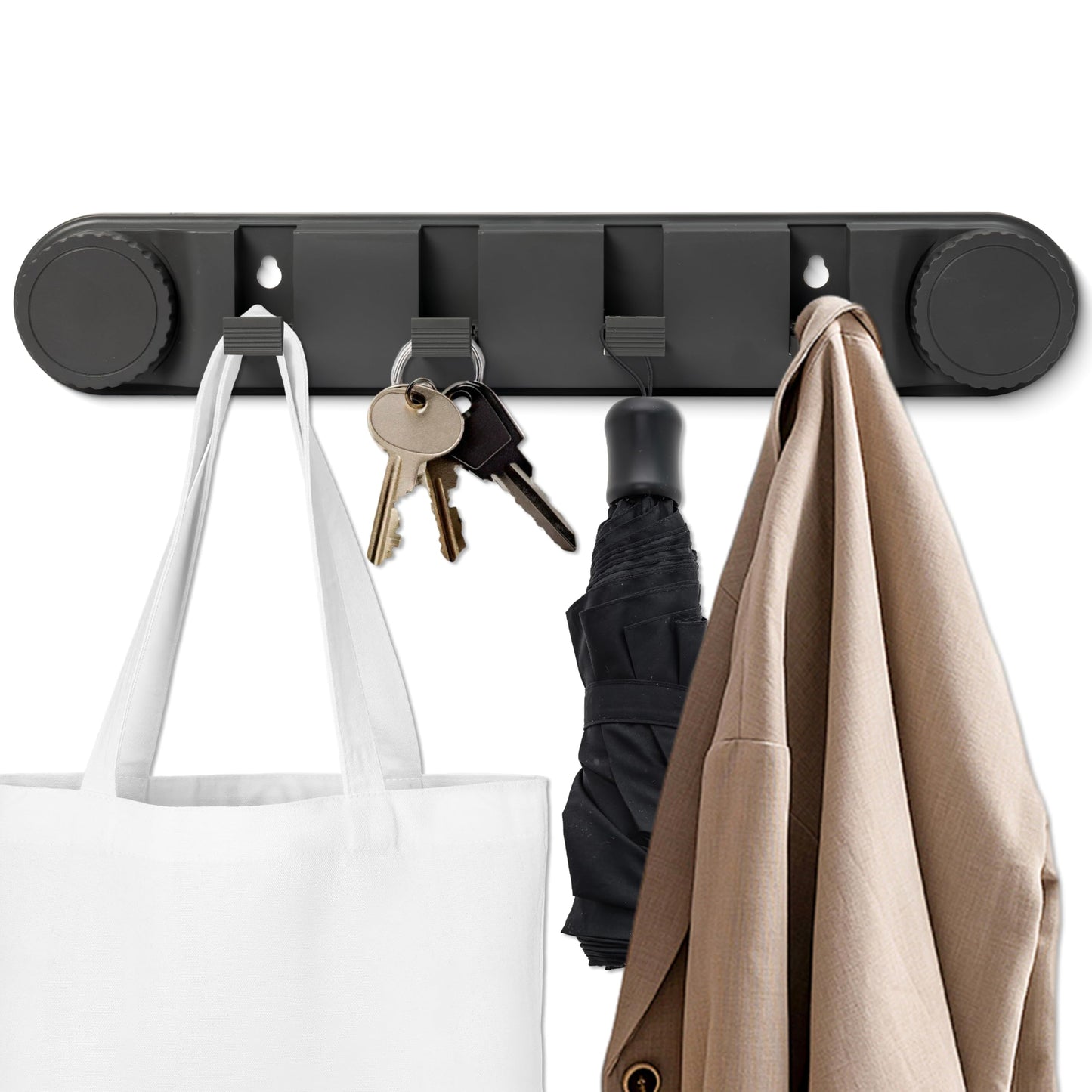 GoaePode Coat Hooks Wall Mounted Multi-Purpose Wall Hooks Clothes Hanger Rustproof Coat Racks for Clothes Hats Bags Foldable Storage Organizer Wall