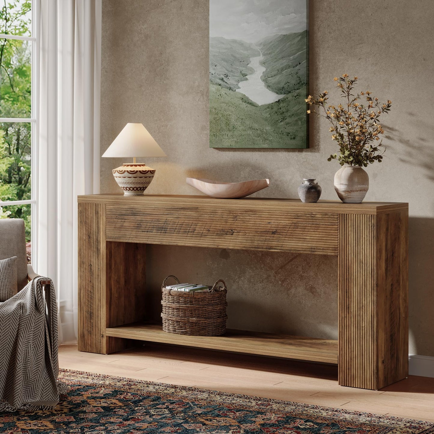 Tribesigns 70.9-Inch Console Tables for Entryway, Narrow Wooden Long Sofa Table Behind the Couch