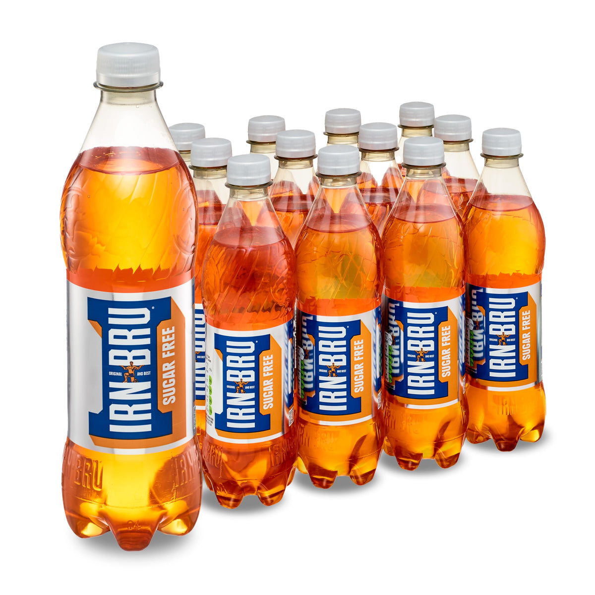 IRN-BRU Sugar-Free Diet, 12 Pack Zero Sugar & Low Calorie Fizzy Drinks Multipack Bottles - 12 x 500ml Bottles