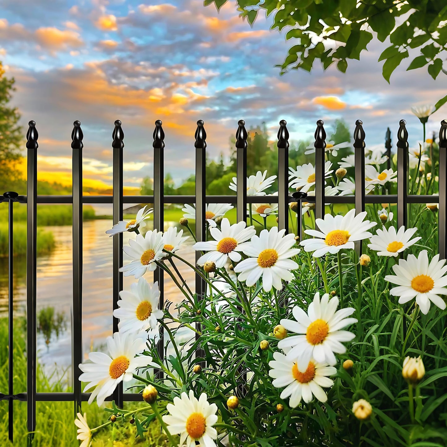 ARIFARO Decorative Metal Garden Fence 81cm high x 61cm Wide 5 Pack, Animal Barrier for Dog Pet,Border Garden Fencing for Outdoor Patio Lawn Yard