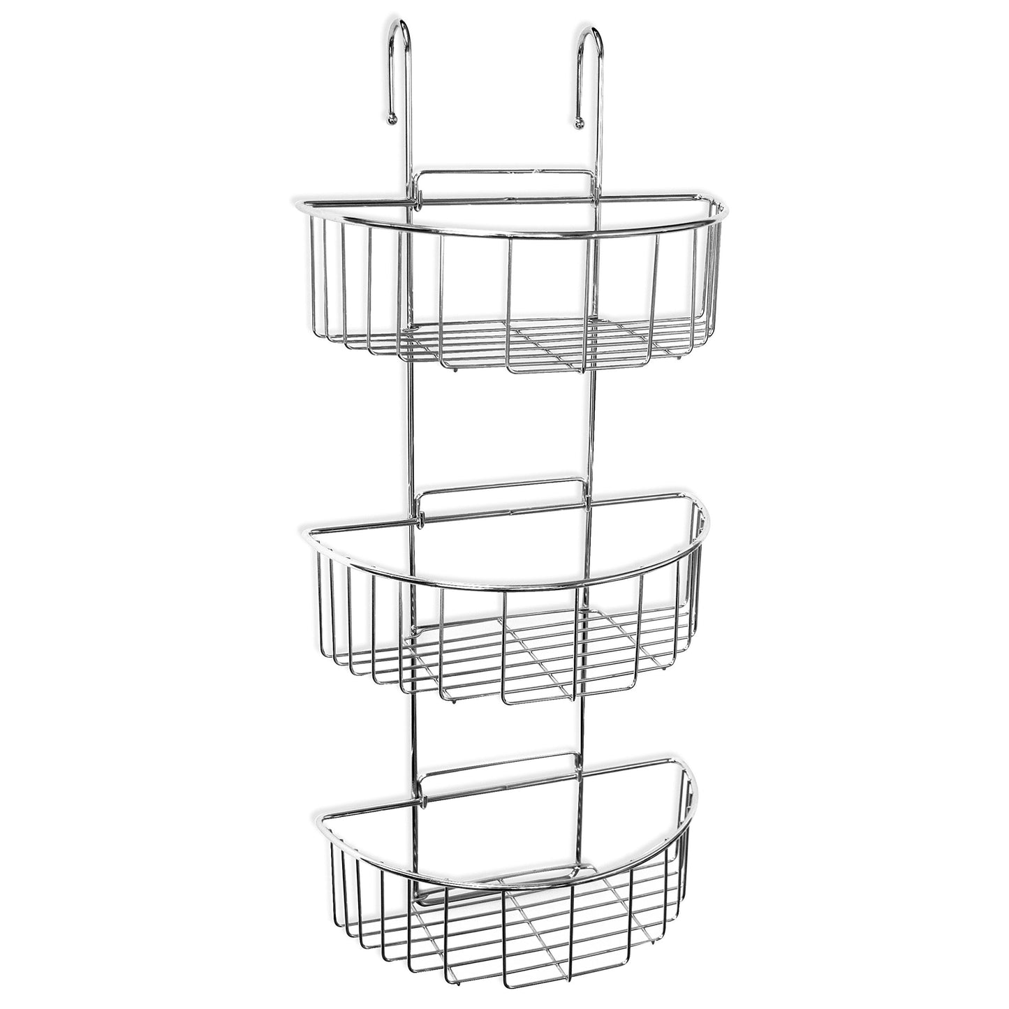 TATAY chrome metal basket, with 3 baskets, perfect for hanging in the shower screen.