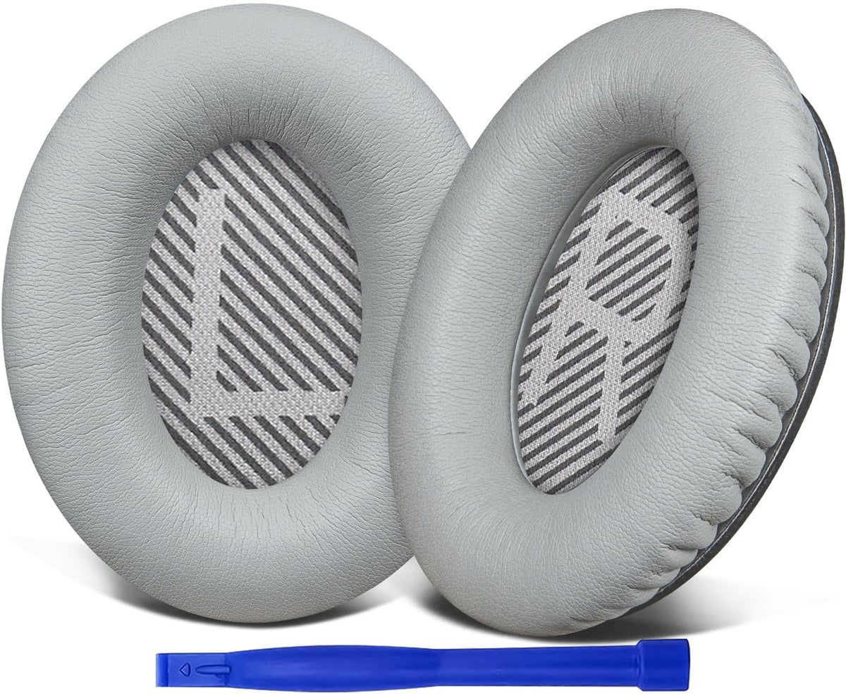 SoloWIT Replacement Earpads Cushions for Bose QuietComfort 35 (QC35) & Quiet Comfort 35 II (QC35 ii) Headphones, Ear Pads with Softer Leather, Noise