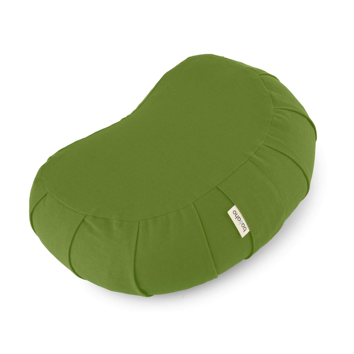 basaho CRESCENT Zafu Meditation Cushion | Organic Cotton | Buckwheat Hulls | Removable Washable Cover (Leaf)