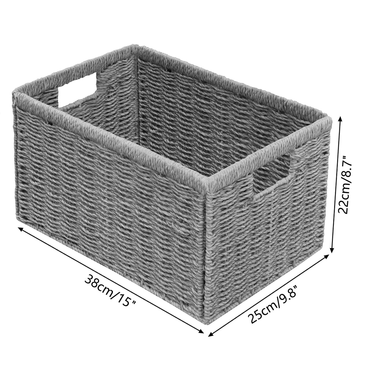 Vagusicc Wicker Storage Basket, Foldable Storage Cubes Organizer Bins, Handwoven Storage Baskets for Shelves Closet Office Bathroom