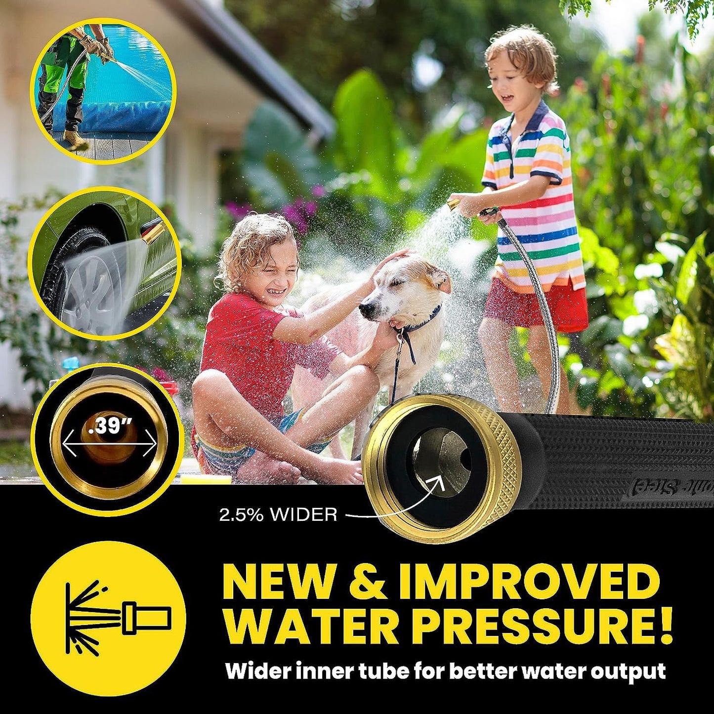 BIONIC STEEL PRO Garden Hose - 304 Metal 100 Foot Garden Hose 100' Stainless Steel