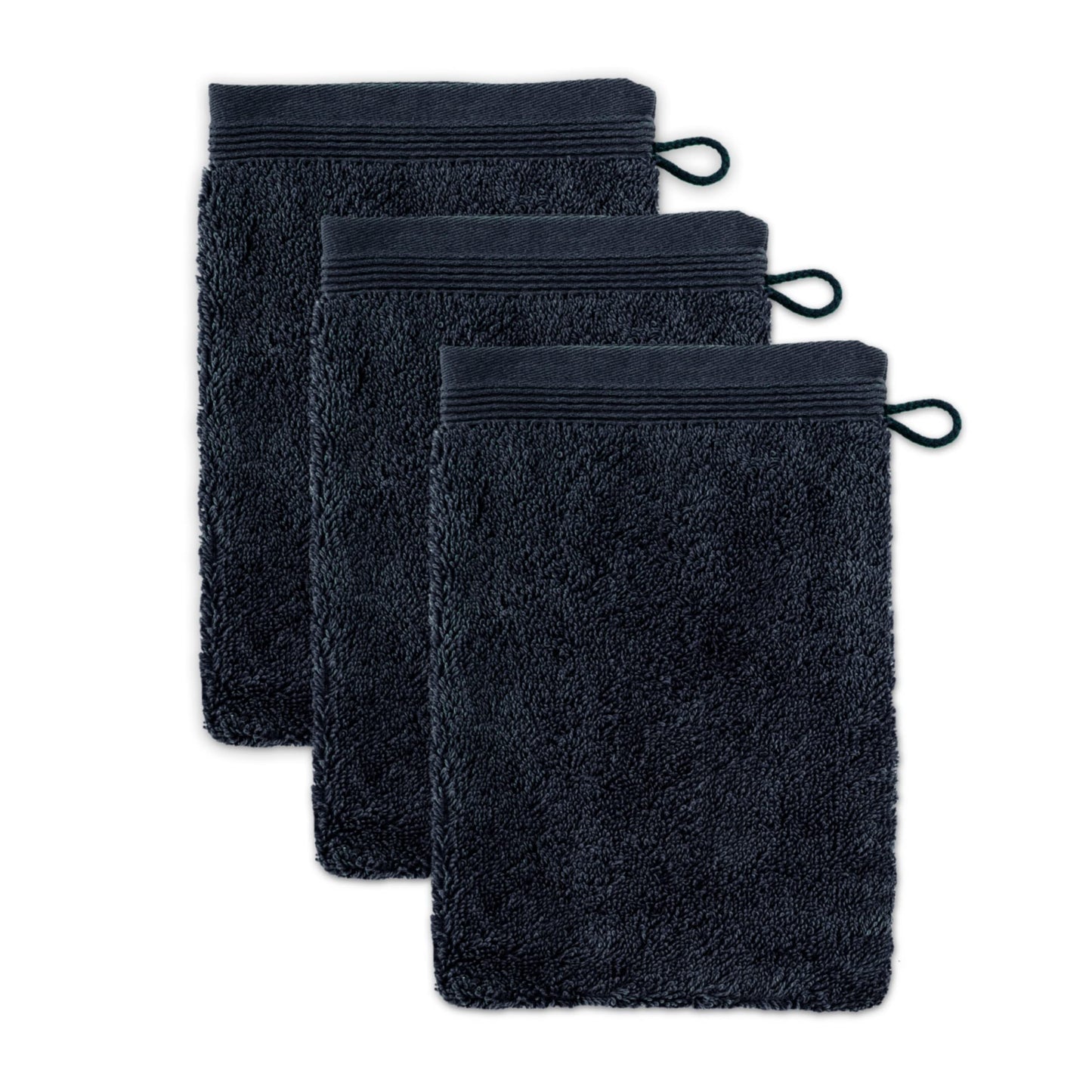 M?ve 3er set Superwuschel wash glove 15 x 20 cm made of 100% cotton, dark grey