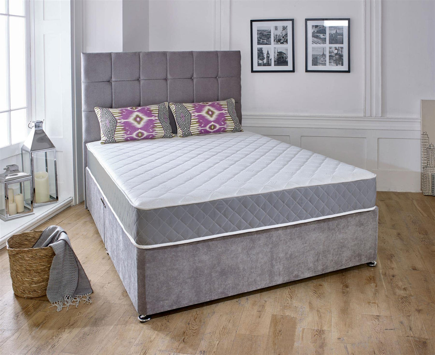Extreme Comfort Spring Coil Diamond Grey Essentials Mattress | 4ft6 Double (135cm x 190cm) | Foam Free Spring Coil | Plush Feel | Cooltouch Plus Sleep