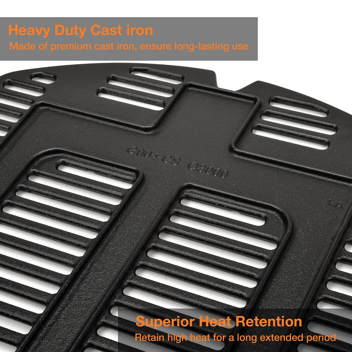 onlyfire Cast Iron Cooking Grate for Weber Q300, Q320, Q3000, Q3100, Q3200 Series Gas Grill - Replacement Parts for Weber 7646