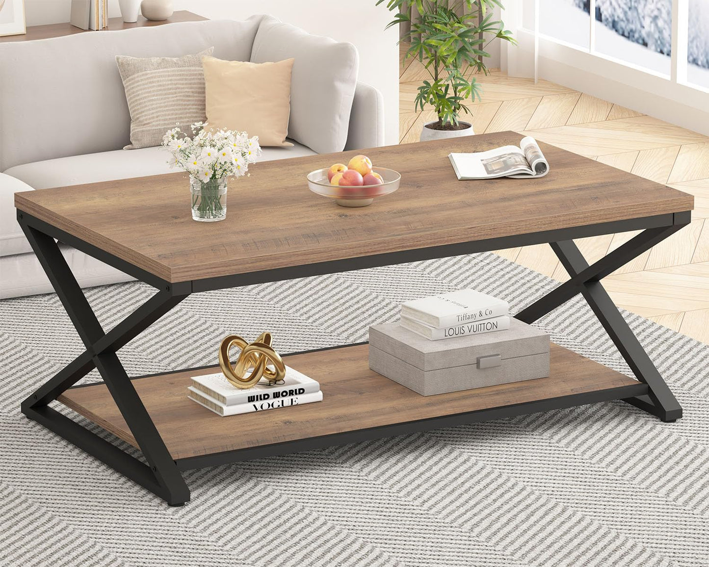 HSH Coffee Table for living room coffee tables Storage 120cm Light Oak