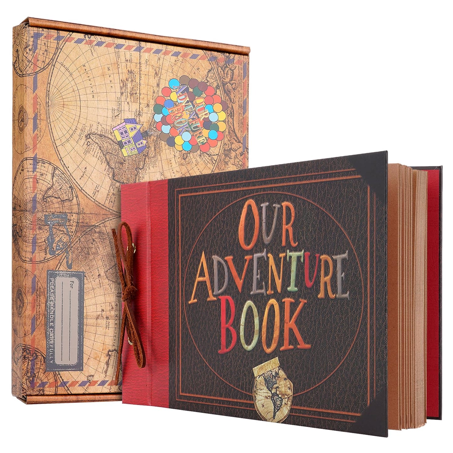 Our Adventure Book Scrapbook Photo Album,11.6x7.5 Inches 80 Pages Up Scrapbook Photo Album 3D Embossed Words Hard Cover Memory Books for Mothers