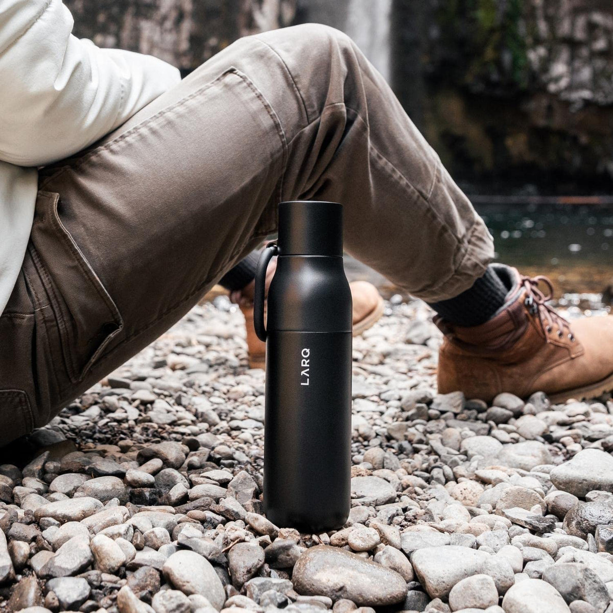 LARQ Bottle Flip Top 17oz - Insulated Stainless Steel Water Bottle with Straw | BPA Free | Reusable Water Bottle for Sports, Gym, and Travel | Keep